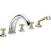 ANTEA five-element bath rim mixer, chrome/gold 3312