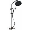 SLEZÁK RAV MORAVA RETRO - Sprchový systém s vodovodní baterií, Černá matná/Stará mosaz MK181.5/7CMATSM 150mm