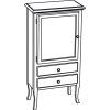 RETRO cabinet 60x120x38cm, old white, left 1712
