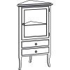 RETRO corner cabinet 60x120x47cm, beech, right 1715