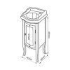 RETRO washbasin cabinet 36,5x85x29cm, beech 1640