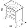 RETRO washbasin cabinet 73x80x46,5 cm, beech 1654