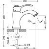 Tres Clasic lever basin mixer, steel, 24210301AC