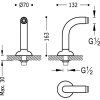 Tres Clasic corner valve bath-shower 2 pieces chrome 24287101