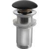 Umývadlová výpusť 5/4“, click-clack, keramická zátka, hr.10-50mm, čierna mat AR901