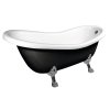 RETRO voľne stojaca vaňa 169x75x72cm, nohy chróm mat, čierna/biela 72967