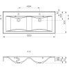 FLAVIA double washbasin, cast marble, 120x50cm, white 68121