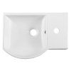 LITOS ceramic corner washbasin, 45x32cm, right-hand mixer, white 4079