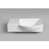 LITOS ceramic corner washbasin, 45x32cm, mixer left, white 4779