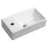 MINOS keramické retro umývátko 40x22cm, retro baterie vlevo, bílá 4759