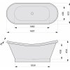 OXFORD volně stojící retro vana 161x65x65cm, bílá 94151