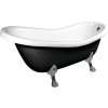 RETRO volně stojící vana 147x69,5x67,5cm, nohy chrom mat, černá/bílá (RAL9005) 85326