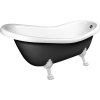 RETRO volně stojící vana 147x69,5x67,5cm, nohy bílé, černá/bílá (RAL9005) 85346
