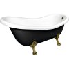 RETRO voľne stojaca vaňa 147x69, 5x67, 5cm, nohy bronz, čierna / biela (RAL9005) 85366