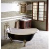 RETRO voľne stojaca vaňa 147x69, 5x67, 5cm, nohy bronz, čierna / biela (RAL9005) 85366