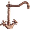 ANTEA stojánková dřezová baterie s retro hubicí, měď 3124