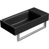NUBES keramické umývadlo 50x25cm, bez otvoru, pravé/ľavé, čierna mat 9637026