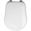 RETRO WC sedátko Soft Close, polyester, biela/bronz 108601