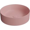 KUBE X keramické umyvadlo na desku, průměr 45cm, blush mat 942724