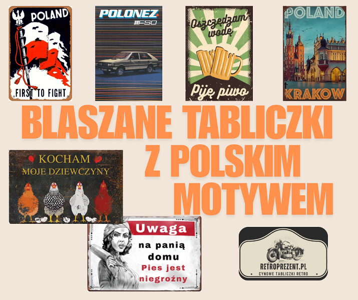 Tablice blaszane z motywami polskimi