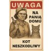 Tabliczka metalowa Panią Domu - kot