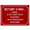 Tabliczka metalowa Witamy u nas...