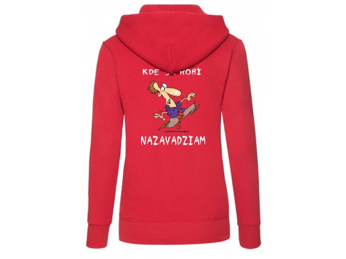 Mikina červená dámska zadok kde sa robí nezavadiam