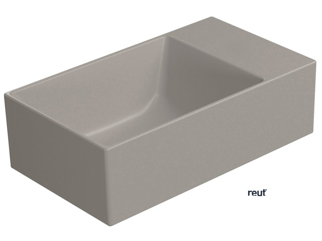 GSI KUBE X COLOR KUBE X keramické umývadlo 40x23cm, bez otvoru tortora mat 9484005