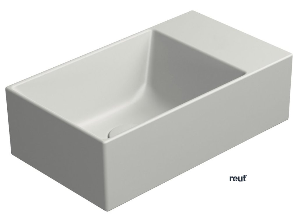 GSI KUBE X COLOR KUBE X keramické umývadlo 40x23cm, bez otvoru, cenere mat 9484017