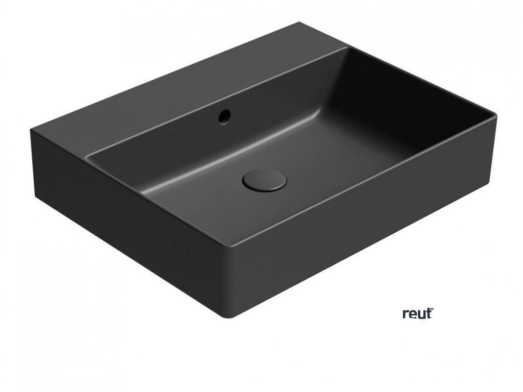 GSI KUBE X COLOR KUBE X keramické umývadlo 60x47cm, bez otvoru, čierna mat 9431026