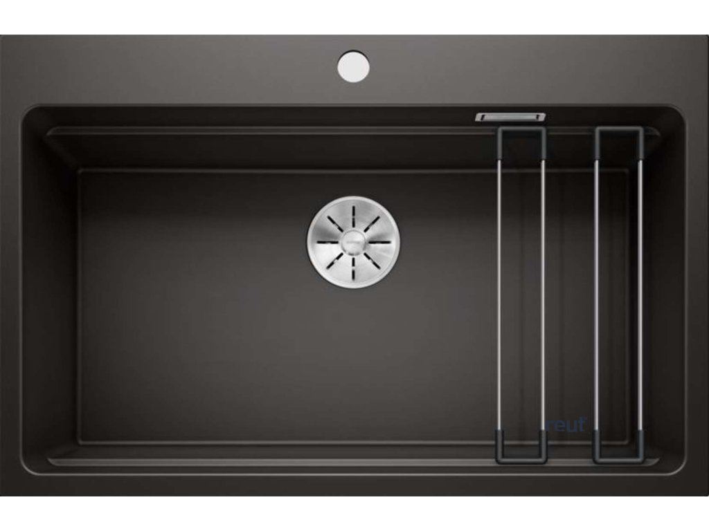 Blanco Etagon 8 Silgranitový drez, 78x51 cm, s pojazdmi, čierna 525893