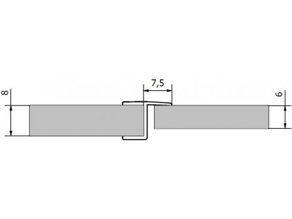 Polysan Akrylové tesnenie medzi sklá (praporek), dĺžka 2000mm na 8mm sklo 309B5-08