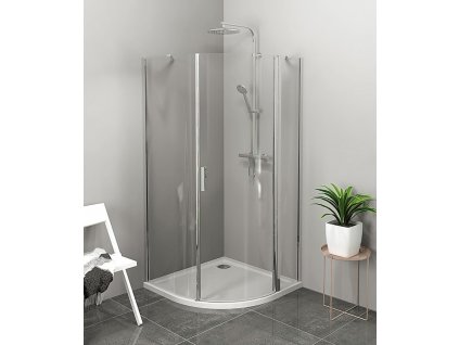 Polysan ZOOM štvrťkruhová sprchová zástena 900x900mm, číre sklo, pravá ZL2615R