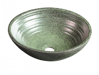 Sapho ATTILA keramické umývadlo, priemer 43 cm, keramické, zelena meď DK006