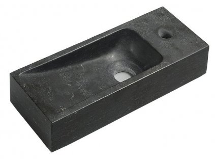 Sapho BLOK kamenné umývadlo 38x14cm, čierny Antracit 2401-31