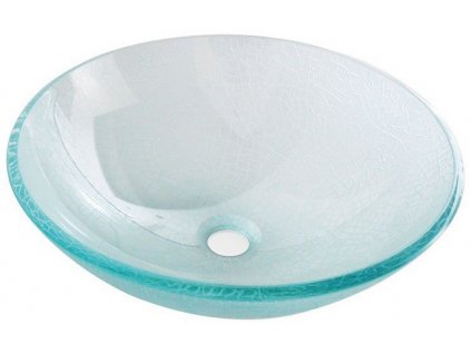 Sapho BEAUTY ICE sklenené umývadlo na dosku Ø 42 cm, číre s pieskovaním 2501-04
