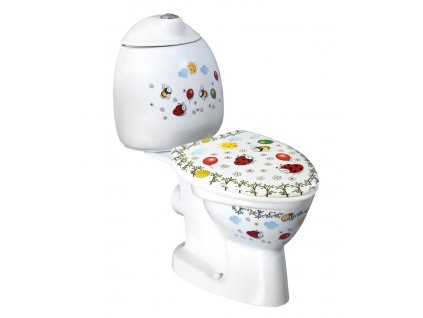 CREAVIT KID KID detské WC kombi vr.nádržky, zadný odpad, farebná potlač CK311.400.0F