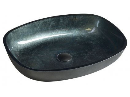 Sapho BEAUTY KVAORE sklenené umývadlo na dosku 54x39,5 cm, čierna TY220