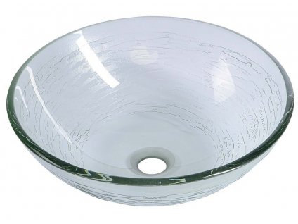 Sapho BEAUTY RIPPLE sklenené umývadlo na dosku Ø 42 cm, číre s textúrou 2501-18
