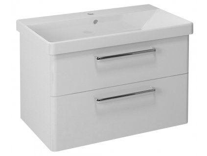 Sapho THEIA umývadlová skrinka 75,6x50x44,2cm, 2x zásuvka, biela TH080-3030