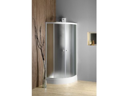 Aqualine ARLEN štvrťkruhová sprchová zástena 800x800mm, sklo BRICK BTR800