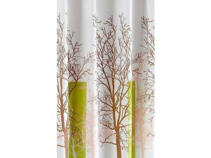 Aqualine Sprchový záves 180x180cm, polyester, biela/zelená, strom ZP009/180