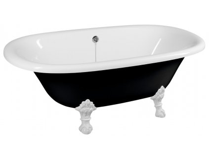 Polysan REGATA voľne stojaca vaňa 175x85x61cm, nohy biele, čierna/biela 10261