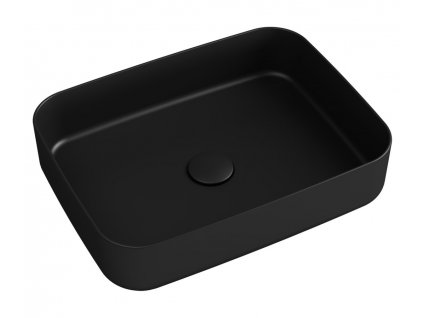 Isvea INFINITY RECTANGLE keramické umývadlo na dosku, 50x36cm, čierna 10NF65050-2N