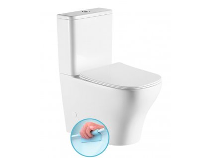 Sapho BELLO RIMLESS WC kombi, spodný/zadný odpad, biela PC103WR