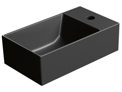 GSI KUBE X COLOR KUBE X keramické umývadlo 40x23cm, pravé/ľavé, čierna mat 9484126