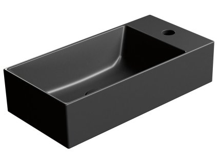 GSI KUBE X COLOR KUBE X keramické umývadlo 50x25cm, pravé/ľavé, čierna mat 9486126