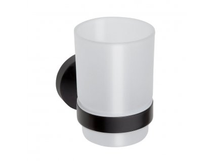 Sapho X-ROUND BLACK pohár závesný, mliečne sklo, čierna mat XR903B