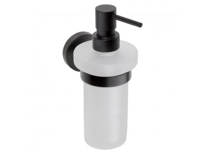 Sapho X-ROUND BLACK závesný dávkovač mydla 230ml, mliečne sklo, čierna mat XR101B