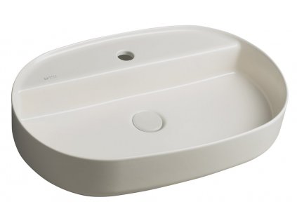 Isvea INFINITY OVAL keramické umývadlo na dosku, 60x40cm, Ivory 10NF65060-2K